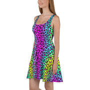 Skater Dress - Electric Leopard Print