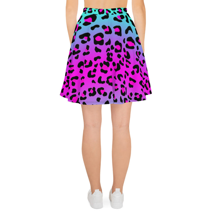 Skater Skirt - Electric Leopard Print