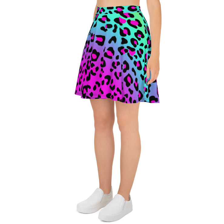 Skater Skirt - Electric Leopard Print