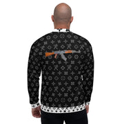 Unisex Bomber Jacket Ninja Star - All Over print White/Black AK-47