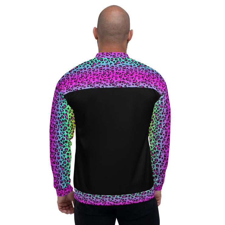 Unisex Bomber Jacket - Electric Leopard Print