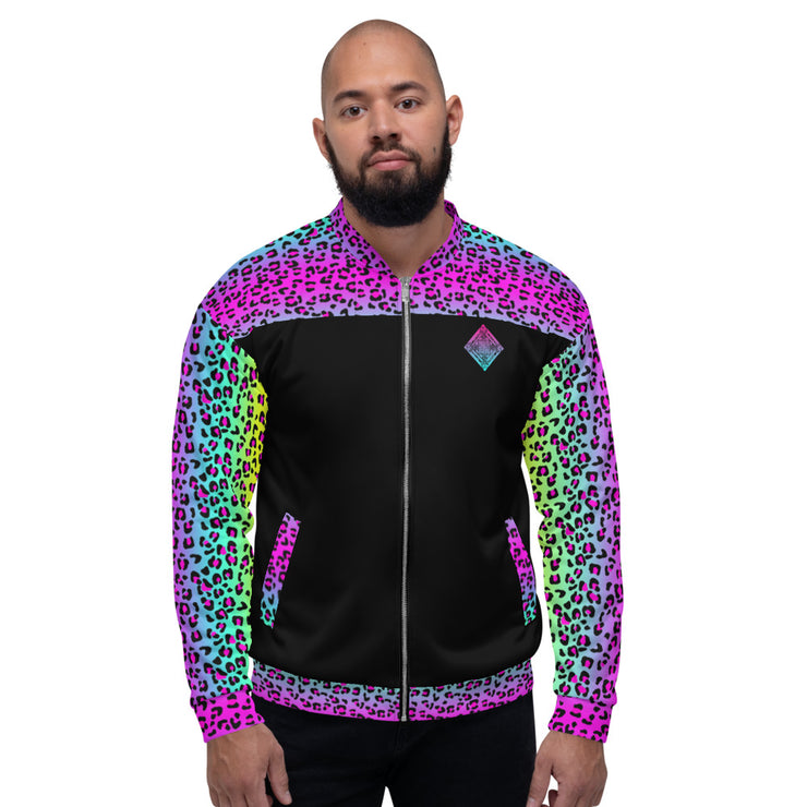 Unisex Bomber Jacket - Electric Leopard Print