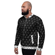 Unisex Bomber Jacket Ninja Star - All Over print White/Black AK-47