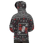 Unisex Hoodie - Ninja Paisley - Blk/Red