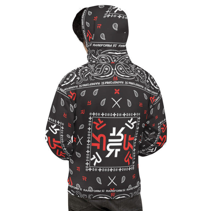 Unisex Hoodie - Ninja Paisley - Blk/Red