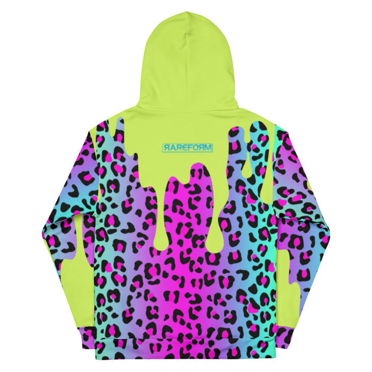 Unisex Hoodie - Electric Leopard Print Drip