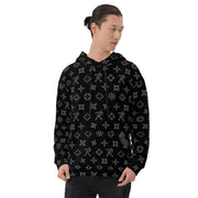 Unisex Hoodie Ninja Star - All Over Print Black/Grey