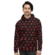 Unisex Hoodie Ninja Star - All Over Print Black/Red