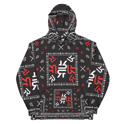 Unisex Hoodie - Ninja Paisley Blk/Red