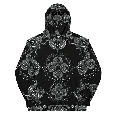 Unisex Hoodie - Skylar - Paisley Black