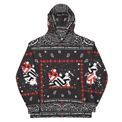 Unisex Hoodie - Ninja Paisley - Splash Blk/Red