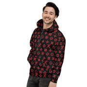 Unisex Hoodie Ninja Star - All Over Print Black/Red