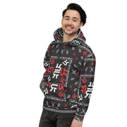 Unisex Hoodie - Ninja Paisley - Blk/Red