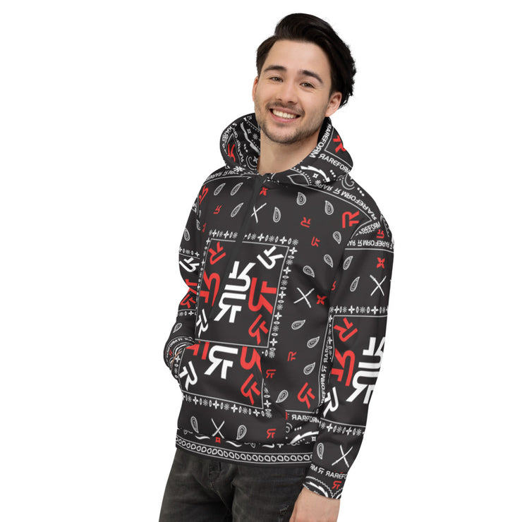 Unisex Hoodie - Ninja Paisley - Blk/Red