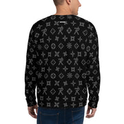Unisex Sweatshirt Sumo-  Ninja Star  - All Over print Black/Grey