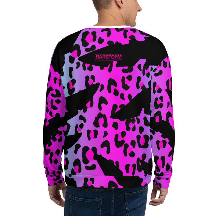 Unisex Crew Neck Sweatshirt Electric Leopard Print