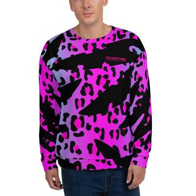 Unisex Crew Neck Sweatshirt Electric Leopard Print