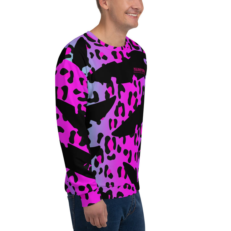 Unisex Crew Neck Sweatshirt Electric Leopard Print