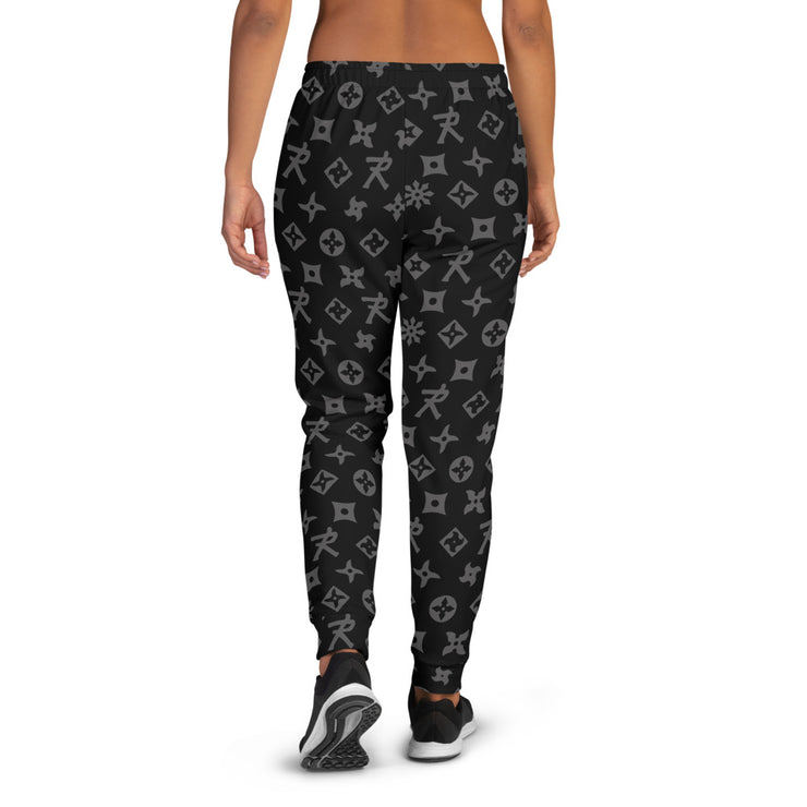 Women's Joggers Ninja Star - All Over Print  Black/Grey