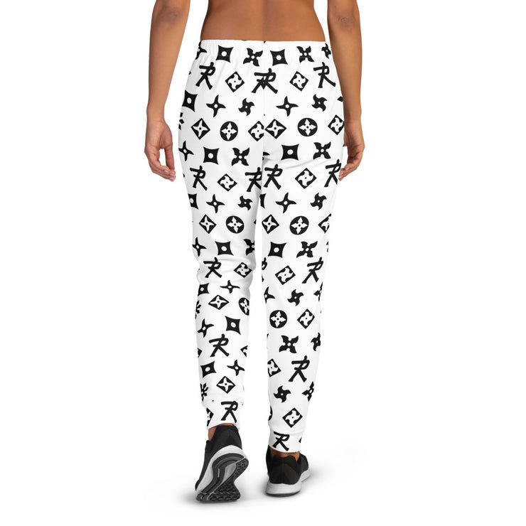 Women's joggers Ninja Star - All Over print Black/White