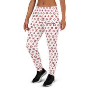 Women's Joggers Ninja Star - All Over Print White/Red