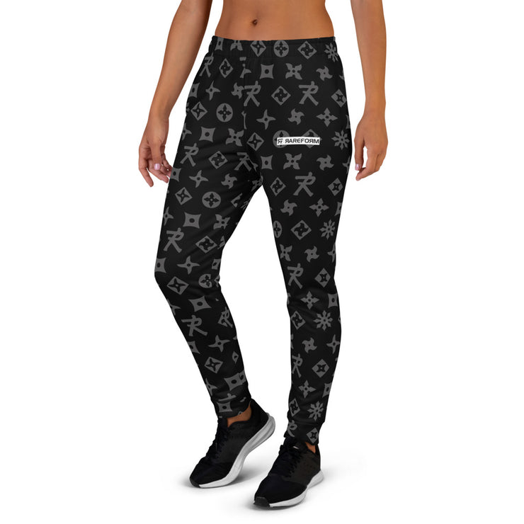 Women's Joggers Ninja Star - All Over Print  Black/Grey