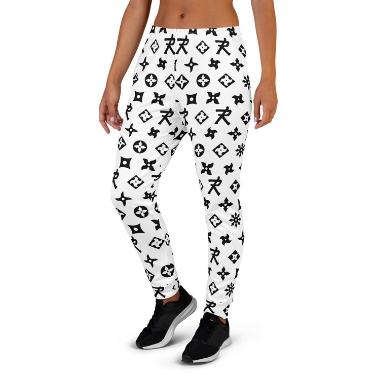 Women's joggers Ninja Star - All Over print Black/White