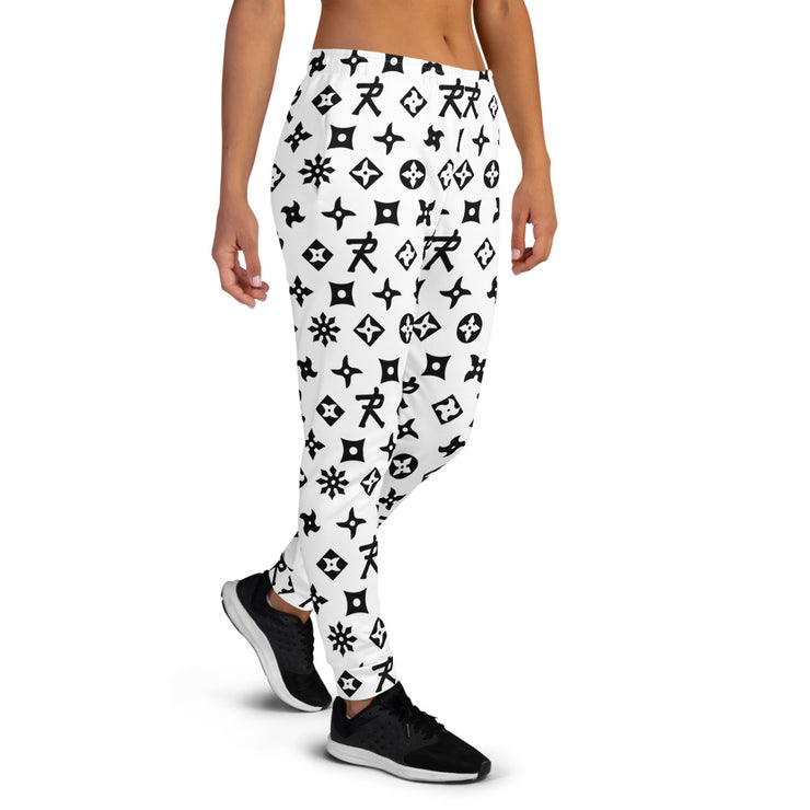 Women's joggers Ninja Star - All Over print Black/White