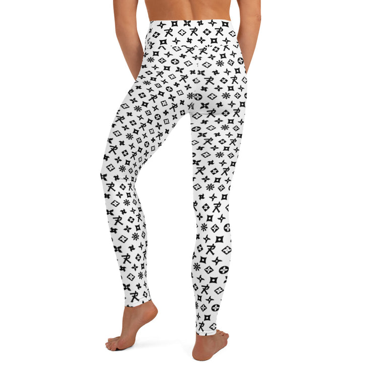 Yoga Leggings Ninja Star - All Over print Black/White