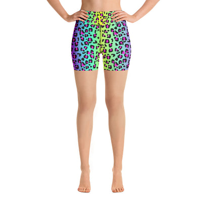 Electric Leopard Print - Yoga Shorts
