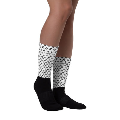 Socks Ninja Star - All Over print White/Black