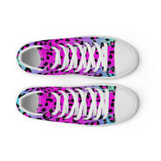 Electric Leopard Print - Men’s high top canvas shoes